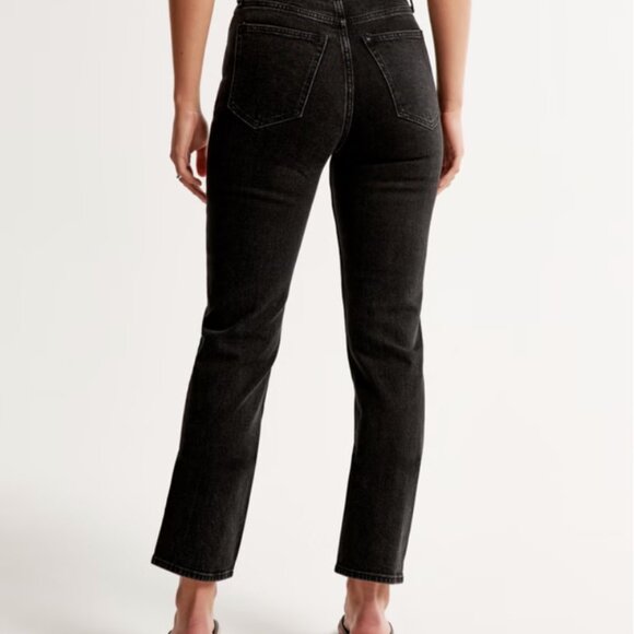 Abercrombie & Fitch Ultra High Rise Ankle Straight Jeans Black Wash Size 27 / 4R - Picture 8 of 16